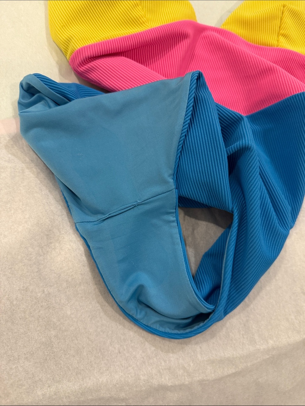 Beach Riot Colorblock One-Piece Swimsuit in Yellow Pink Blue - Picture 5 of 7